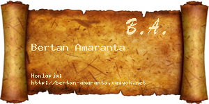 Bertan Amaranta névjegykártya